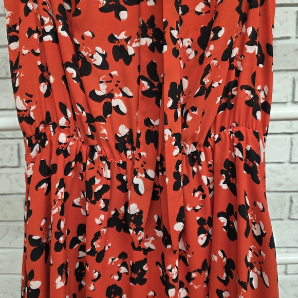 Banana Republic Red Floral Sleeveless Fit & Flare Dress Size S - Picture 3 of 6